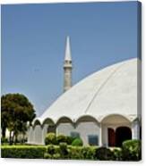 Masjid Tooba Or Round Mosque With Marble Dome Minaret And Gardens Defence Karachi Pakistan #2 Canvas Print