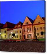 Old Town Houses In Bardejov City, Slovakia #1 Canvas Print