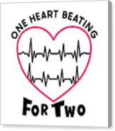 One Heart Beating For Two Text Canvas Print