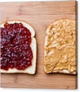 Open Face Peanut Butter And Jelly Sandwich #1 Canvas Print