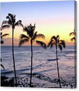 Poipu Palms At Sunset #1 Canvas Print