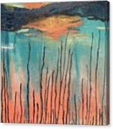 Reeds At Sunset #1 Canvas Print