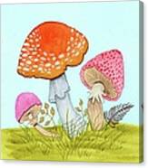 Retro Mushrooms 3 Canvas Print