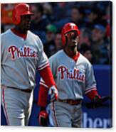 Ryan Howard And Jimmy Rollins #1 Canvas Print