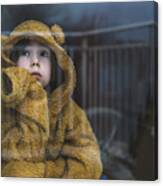 Sad Child In Isolation At Home #1 Canvas Print