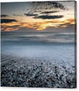 Seawaves Splashing On The Coast During A Dramatic Sunset #2 Canvas Print