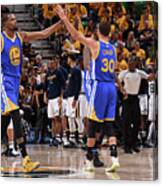 Stephen Curry And Kevin Durant Canvas Print