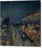 The Boulevard Montmartre At Night #1 Canvas Print