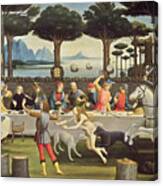 The Story Of Nastagio Degli Onesti By Sandro Botticelli Canvas Print