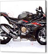 Watercolor Motorcycle Bmw S1000rr - Original Artwork By Vart. Canvas Print