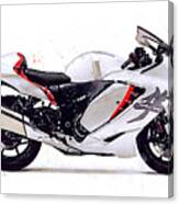 Watercolor Suzuki Hayabusa Gsx 1300r Motorcycle - Oryginal Artwork By Vart. Canvas Print