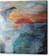 Whale At Sunset Canvas Print