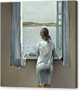 Young Woman At A Window #1 Canvas Print