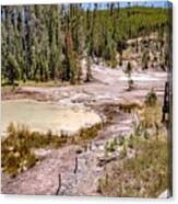 Beautiful Scenery At Mammoth Hot Spring In Yellowstone #14 Canvas Print