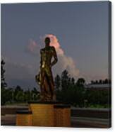 Spartan Statue At Night On The Campus Of Michigan State University In East Lansing Michigan #16 Canvas Print