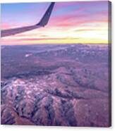 Flying Over Rockies In Airplane From Salt Lake City At Sunset #17 Canvas Print