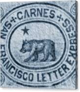 1865 Carnes - City Letter Express, San Francisco - 5cts. Deep Blue - Mail Art Post Canvas Print