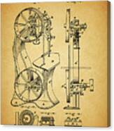 1871 Band Saw Machine Patent Canvas Print