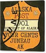 1901 Union Apo - Juneau Alaska - Local Mail Delivery - 4cts. Cantaloupe - Mail Art Post Canvas Print