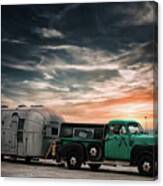 1943 Ford With Airstream Trailer Canvas Print