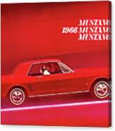 1966 Mustang Brochure Cover Canvas Print