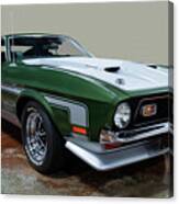 1971 Ford Mustang Boss 351 Dk Green Canvas Print