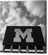 Block M Sign At Michigan Stadium #2 Canvas Print