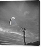 Boy And His Kite  #1 Canvas Print