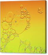 Bright Abstract, Yellow Background With Flying Bubbles Canvas Print