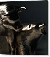 Bull And Bear Statuettes #2 Canvas Print
