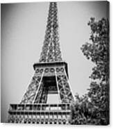 Eiffel Tower In Black And White #2 Canvas Print