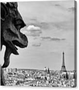 Gargoyle Of The Notre Dame Cathedral, Paris, France #2 Canvas Print