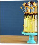 Happy New Year 2020 Black And Gold Drip Cake. #2 Canvas Print