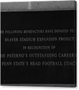 Joe Paterno Recognition At Beaver Stadium #2 Canvas Print