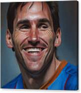 Lionel  Messi  Happy  Smiling  Oil  Painting  In  The  By Asar Studios #2 Canvas Print