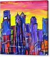 Philly Skyline Sunset Canvas Print