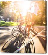 Riding Bikes In Central Park, New York #2 Canvas Print