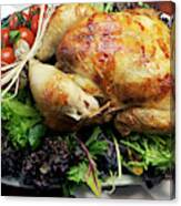 Scrumptious Roast Turkey Chicken On Platter #2 Canvas Print