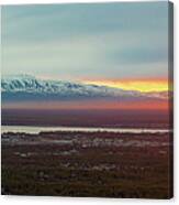 Sunset Embrace Over Mount Susitna Canvas Print
