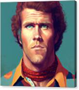 Will  Ferrell    Style  Of  Virginia  Lee  Burton  By Asar Studios #2 Canvas Print