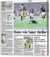 2000 Rams Vs. Titans Usa Today Sports Section Front Canvas Print