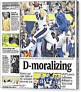 2001 Ravens Vs. Giants Usa Today Sports Section Front Canvas Print