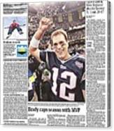 2002 Patriots Vs. Rams Usa Today Sports Section Front Canvas Print