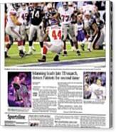 2012 Giants Vs. Patriots Usa Today Sports Section Front Canvas Print
