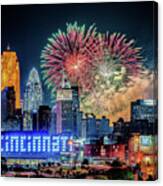 2019 Webn Fireworks Cincinnati Ohio Skyline Photograph Canvas Print