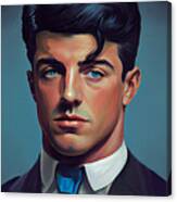 Handsome  Young  Silvester  Stallone  Oil  Painting  By Asar Studios #3 Canvas Print