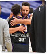 Stephen Curry And Seth Curry Canvas Print
