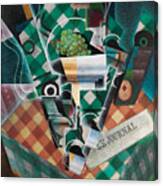 Still Life With Checked Tablecloth By Juan Gris Canvas Print
