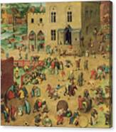 Children's Games By Pieter Brueghel The Elder Canvas Print