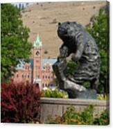 The Grizzly Statue At The University Of Montana - Grand Griz #4 Canvas Print